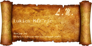 Lukics Móric névjegykártya